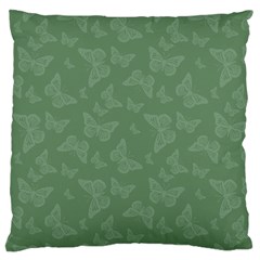 Asparagus Green Butterfly Print Large Cushion Case (one Side) by SpinnyChairDesigns