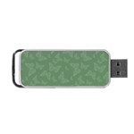 Asparagus Green Butterfly Print Portable USB Flash (One Side) Front