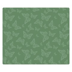 Asparagus Green Butterfly Print Double Sided Flano Blanket (small)  by SpinnyChairDesigns