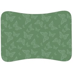 Asparagus Green Butterfly Print Velour Seat Head Rest Cushion by SpinnyChairDesigns