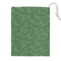 Asparagus Green Butterfly Print Drawstring Pouch (4xl) by SpinnyChairDesigns