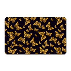 Black Gold Butterfly Print Magnet (rectangular) by SpinnyChairDesigns