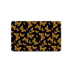 Black Gold Butterfly Print Magnet (name Card) by SpinnyChairDesigns