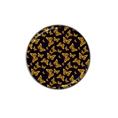 Black Gold Butterfly Print Hat Clip Ball Marker by SpinnyChairDesigns