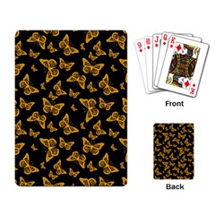 Black Gold Butterfly Print Playing Cards Single Design (rectangle) by SpinnyChairDesigns