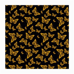 Black Gold Butterfly Print Medium Glasses Cloth by SpinnyChairDesigns