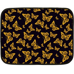 Black Gold Butterfly Print Fleece Blanket (mini) by SpinnyChairDesigns