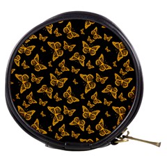 Black Gold Butterfly Print Mini Makeup Bag by SpinnyChairDesigns