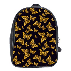 Black Gold Butterfly Print School Bag (xl) by SpinnyChairDesigns