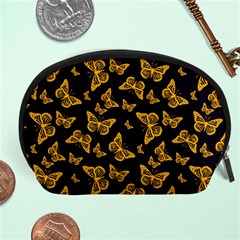 Black Gold Butterfly Print Accessory Pouch (large) by SpinnyChairDesigns