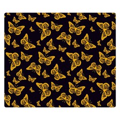 Black Gold Butterfly Print Double Sided Flano Blanket (small)  by SpinnyChairDesigns