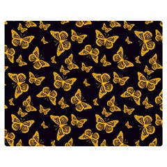 Black Gold Butterfly Print Double Sided Flano Blanket (medium)  by SpinnyChairDesigns