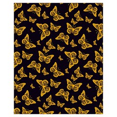 Black Gold Butterfly Print Drawstring Bag (small) by SpinnyChairDesigns