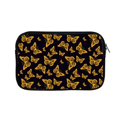 Black Gold Butterfly Print Apple Macbook Pro 13  Zipper Case by SpinnyChairDesigns