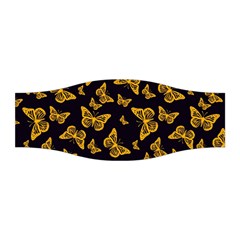 Black Gold Butterfly Print Stretchable Headband by SpinnyChairDesigns