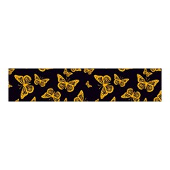 Black Gold Butterfly Print Velvet Scrunchie by SpinnyChairDesigns