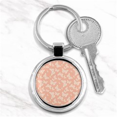 Peaches and Cream Butterfly Print Key Chain (Round)