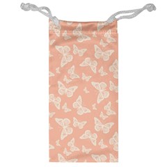 Peaches and Cream Butterfly Print Jewelry Bag