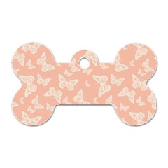 Peaches And Cream Butterfly Print Dog Tag Bone (one Side) by SpinnyChairDesigns