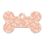 Peaches and Cream Butterfly Print Dog Tag Bone (Two Sides) Front