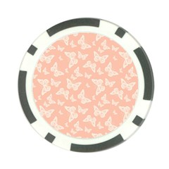 Peaches and Cream Butterfly Print Poker Chip Card Guard