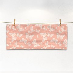 Peaches and Cream Butterfly Print Hand Towel