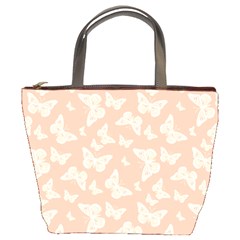 Peaches and Cream Butterfly Print Bucket Bag