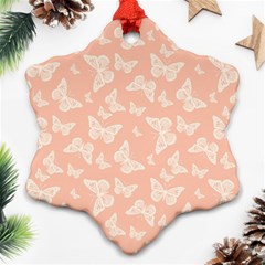 Peaches and Cream Butterfly Print Ornament (Snowflake)