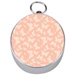 Peaches and Cream Butterfly Print Silver Compasses Front