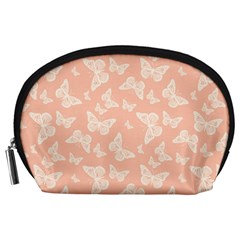 Peaches And Cream Butterfly Print Accessory Pouch (large) by SpinnyChairDesigns