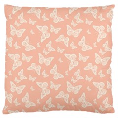 Peaches and Cream Butterfly Print Large Flano Cushion Case (One Side)