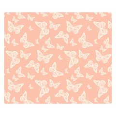 Peaches and Cream Butterfly Print Double Sided Flano Blanket (Small) 