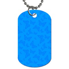 Cornflower Blue Butterfly Print Dog Tag (two Sides) by SpinnyChairDesigns