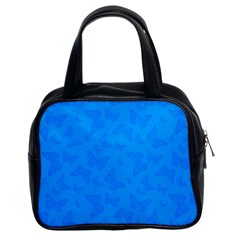 Cornflower Blue Butterfly Print Classic Handbag (two Sides) by SpinnyChairDesigns