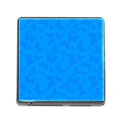 Cornflower Blue Butterfly Print Memory Card Reader (square 5 Slot) by SpinnyChairDesigns