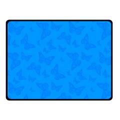 Cornflower Blue Butterfly Print Fleece Blanket (small) by SpinnyChairDesigns