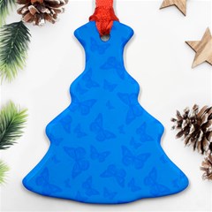 Cornflower Blue Butterfly Print Ornament (christmas Tree)  by SpinnyChairDesigns