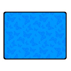 Cornflower Blue Butterfly Print Double Sided Fleece Blanket (small)  by SpinnyChairDesigns