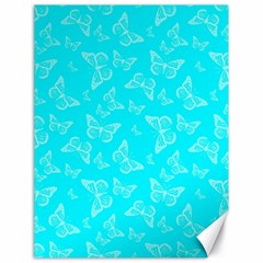 Aqua Blue Butterfly Print Canvas 18  X 24  by SpinnyChairDesigns