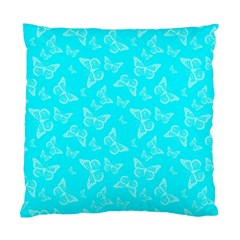 Aqua Blue Butterfly Print Standard Cushion Case (one Side) by SpinnyChairDesigns