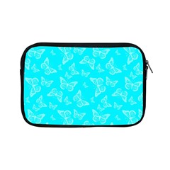 Aqua Blue Butterfly Print Apple Ipad Mini Zipper Cases by SpinnyChairDesigns