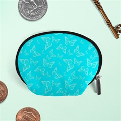 Aqua Blue Butterfly Print Accessory Pouch (small) by SpinnyChairDesigns