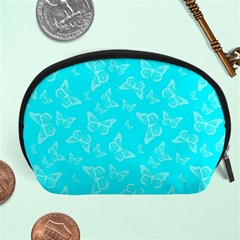 Aqua Blue Butterfly Print Accessory Pouch (large) by SpinnyChairDesigns