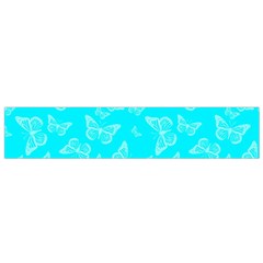 Aqua Blue Butterfly Print Small Flano Scarf by SpinnyChairDesigns