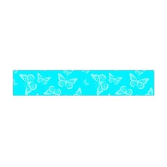 Aqua Blue Butterfly Print Flano Scarf (mini) by SpinnyChairDesigns