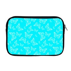 Aqua Blue Butterfly Print Apple Macbook Pro 17  Zipper Case by SpinnyChairDesigns