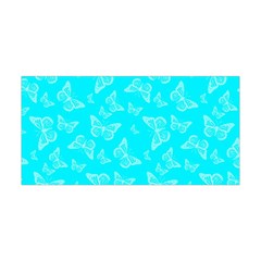 Aqua Blue Butterfly Print Yoga Headband by SpinnyChairDesigns