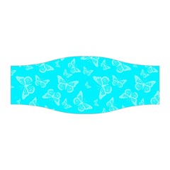 Aqua Blue Butterfly Print Stretchable Headband by SpinnyChairDesigns