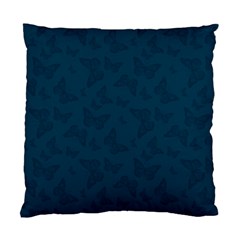 Indigo Dye Blue Butterfly Pattern Standard Cushion Case (one Side) by SpinnyChairDesigns