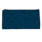 Indigo Dye Blue Butterfly Pattern Pencil Case Front